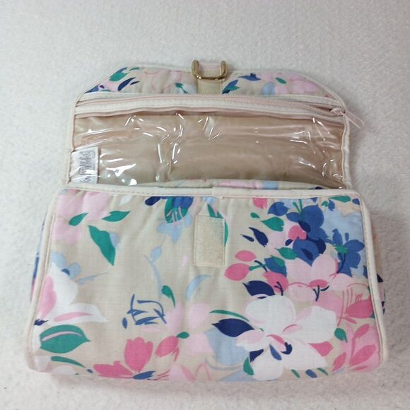 Diane Von Furstenberg (DVF) Quilted Floral Travel Makeup Bag 3 Section Case - Picture 3 of 15